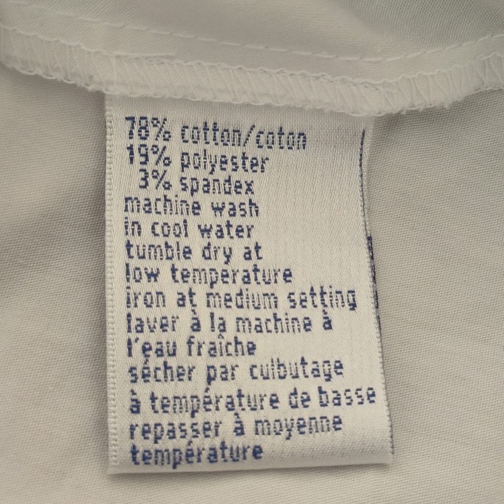 Ricki's Sz 18 White Mandarin Collar Ruched V-Neck Puff Sleeve Blouse Minimalist - Picture 15 of 16